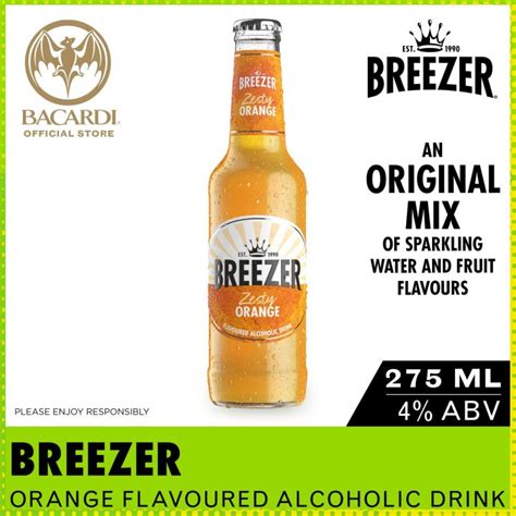 Case Breezer Orange Flavoured Alcohol Drink Ready To Drink Zesty