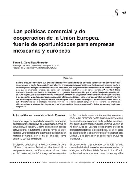 Pdf Las Políticas Comercial Y De Cooperación De La Unión Europea