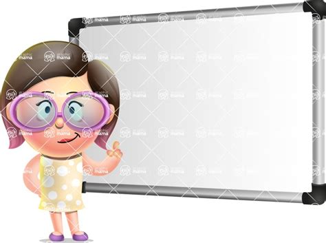 Girl With Polka Dot Dress Cartoon 3d Vector Character 112 Illustrations Presentation 3