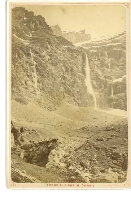 FRANCE GAVARNIE CASCADE Du Cirque De Gavarnie Vintage Albumen Print