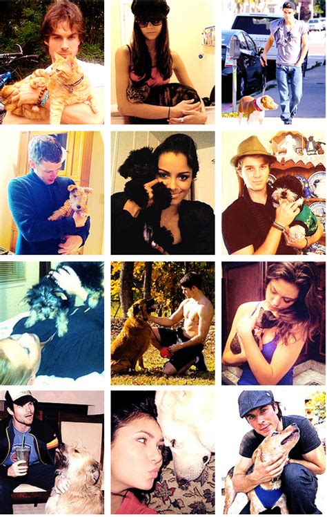 Vampire Diaries Cast And Their Pets Ian Somerhalder Nina Dobrev Paul