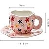 Amazon Disoza Coffee Mugs Set With Saucer Cute Pink Flowers Cup