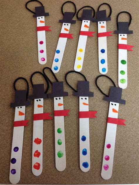 Popsicle Stick Snowman Ornament Christmas Crafts For Kids To Make