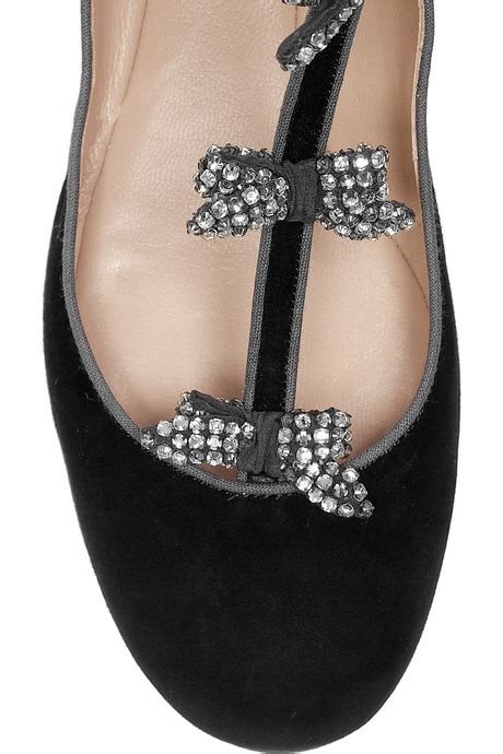 Wearable Trends Chloé Embellished Suede T Bar Ballerina Flats