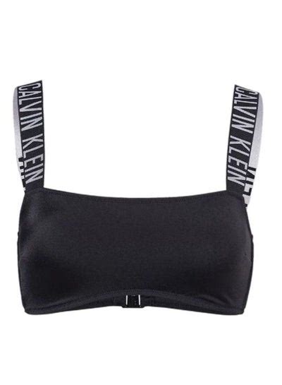 سعر Signature Logo Strap Detailed Bikini Top أسود رمادي فى السعودية