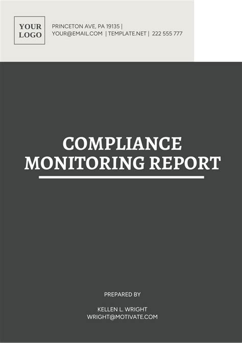 Compliance Monitoring Report Template Edit Online And Download Example