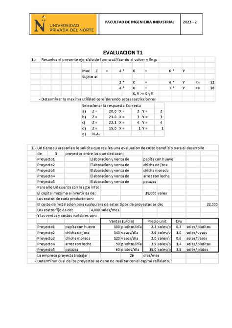 Sesion Upn Ug Io Eval T Evaluacion T Rpta A Resuelva El