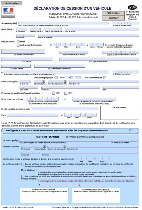 Acte De Vente Voiture A Imprimer Tanant