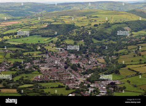 An aerial photograph of Kington, Herefordshire, England, UK Stock Photo ...