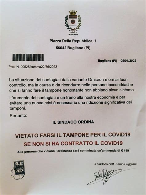 L ordinanza del sindaco in paese è vietato ammalarsi News Prima