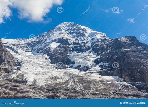 View of the Monch and Eiger Glacier Stock Photo - Image of north, monch ...