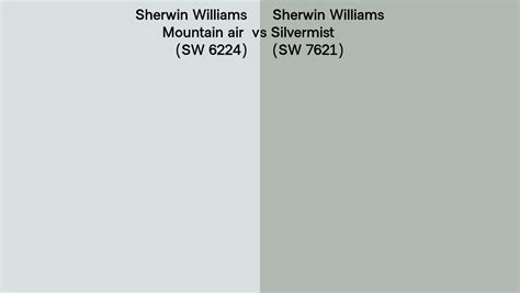 Sherwin Williams Mountain Air Vs Silvermist Side By Side Comparison