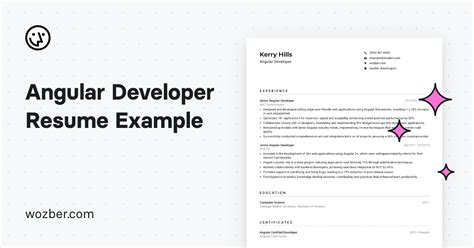 Angular Developer Resume Example