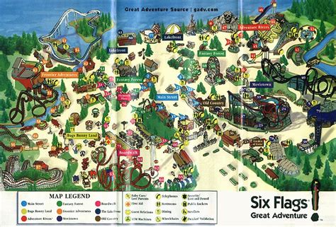 Theme Park Brochures Six Flags Great Adventure Map Theme Park