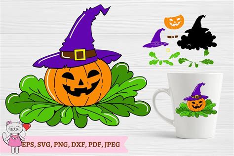 Pumpkin Witch Hat Svg Graphic By Magic World Of Design · Creative Fabrica