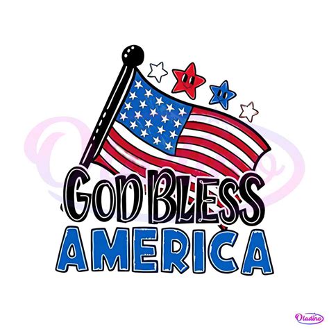 God Bless America 4th Of July Patriotic Svg Digital Cricut File