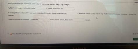 Solved Hydrogen And Oxygen Combine To Form Water By A Chegg