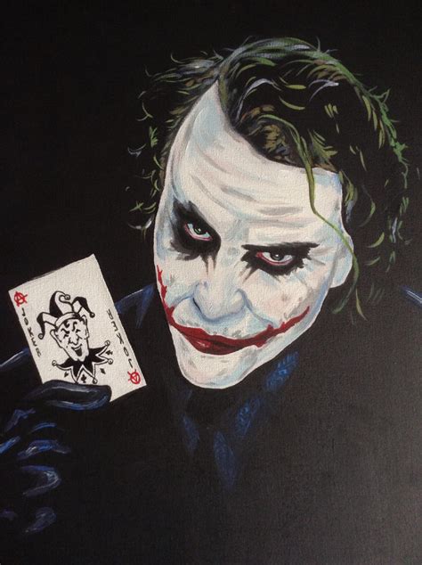 Heath Ledger JOKER hand painted canvas art by billyboyuk on DeviantArt