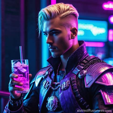 Blonde Cyberpunk Conquistador Stable Diffusion Online