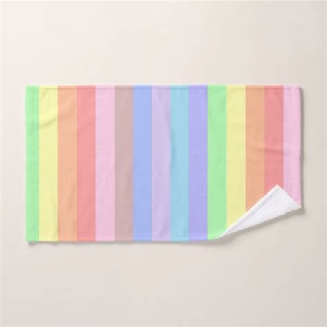 Pastel Rainbow Stripes Bath Towel Set Zazzle