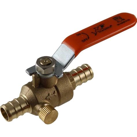 SharkBite 1 2 In PEX Barb Brass Ball Valve With Drain 24612LF The