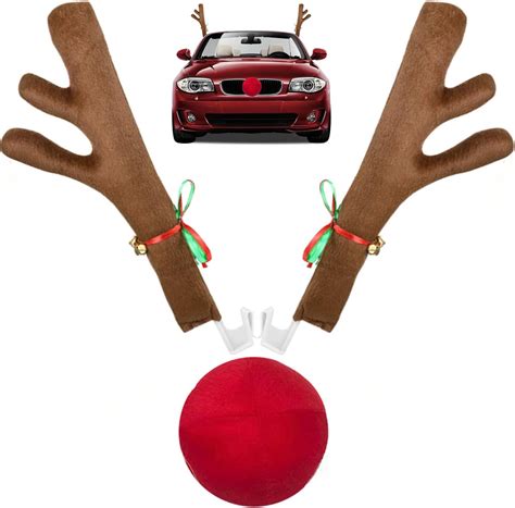 Amazon YIXIPAZH Car Reindeer Antlers And Nose Christmas