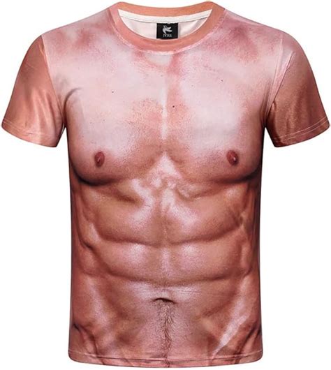 Pd New Men S Funny D Muscle Print Short Sleeve T Shirts Muscle Six