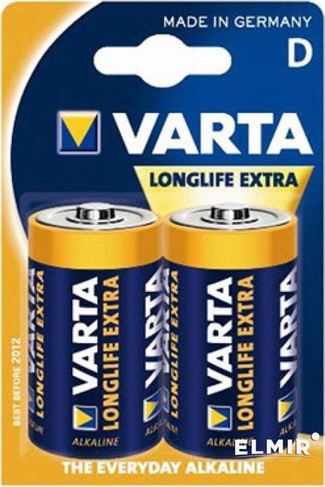 Батарейки Varta Longlife Extra D/LR20 BL 2 шт. купить | ELMIR - цена ...