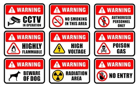 Premium Vector Warning Caution Dangerous Area Sign Vector Set