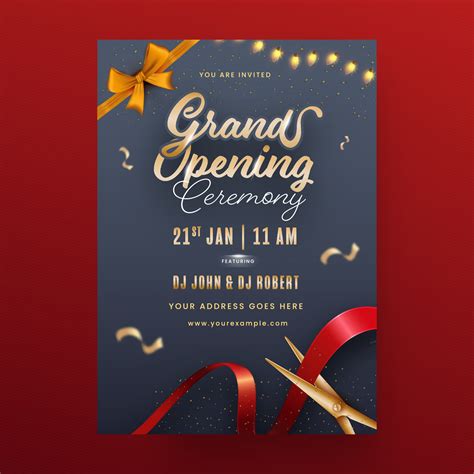 Grand Opening Ceremony Invitation Template Layout With Event Details