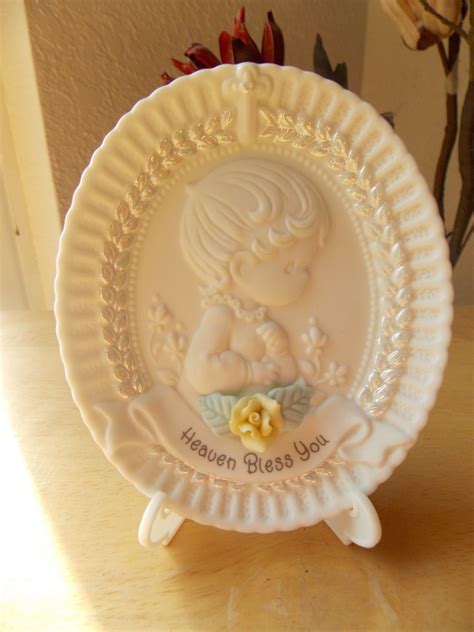 Precious Moments Baptism Plate Heaven Bless You Plate