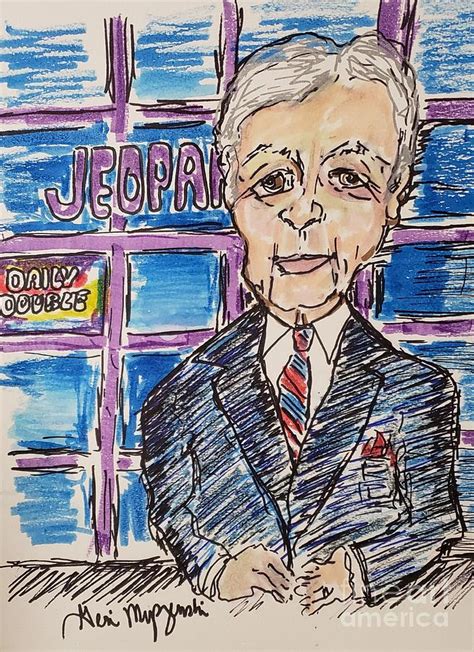 Alex Trebek Jeopardy Mixed Media by Geraldine Myszenski