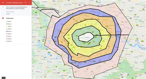 Transport Zones London Map - Transport Informations Lane