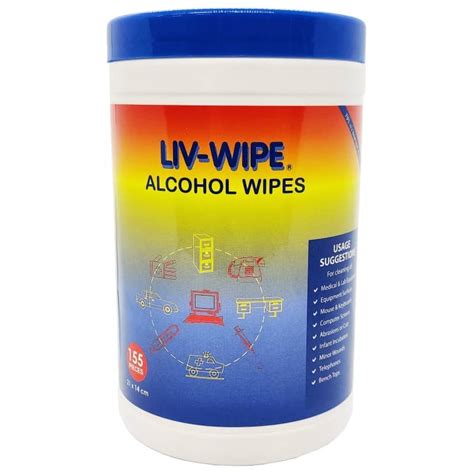 Liv Wipe Alcohol Wipes 155 Pieces 21 X 14cm 70 Isopropyl Alcohol