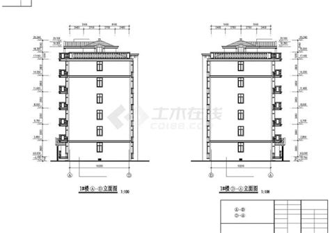 某地六层带跃层住宅楼建筑施工图纸住宅小区土木在线