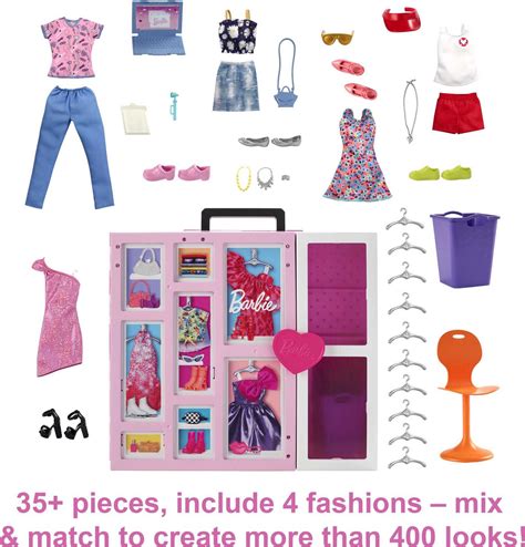 Barbie Dream Closet Playset With 35 Clothes And Accessories Mirror