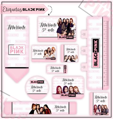 Combo De Etiquetas Escolares Blackpink Elo7