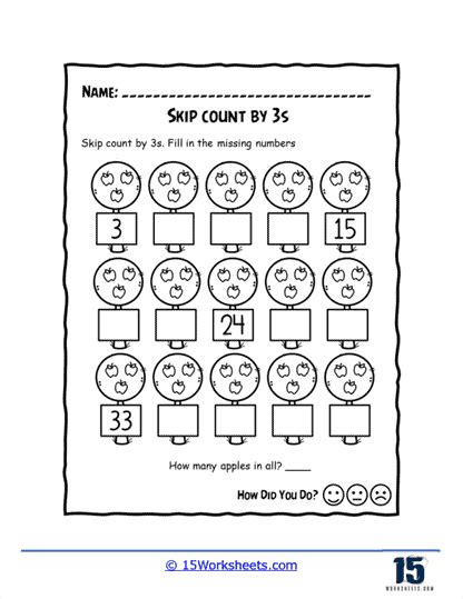 Skip Counting By 3s Printable Worksheet Files