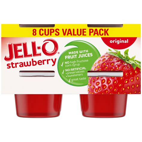 Jell O Original Strawberry Ready To Eat Jello Cups Gelatin Snack Value Pack Cups 27 Oz Shipt