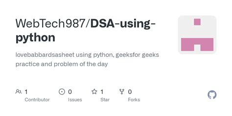 GitHub WebTech987 DSA Using Python Lovebabbardsasheet Using Python