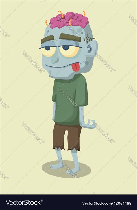 Funny face zombie cartoon character Royalty Free Vector