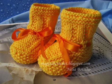 Botinhas Em Tricot Para Rec M Nascido Magia Do Crochet