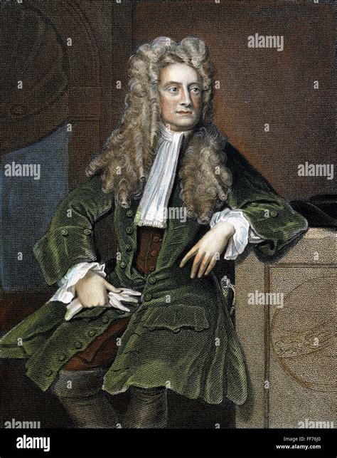 Sir Isaac Newton 1642 1727 Nenglish Mathematician And Physicist Colored English Line And