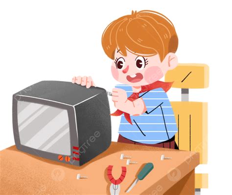 Man Repairing Tv Male Repair The Tv Labor Day Png Transparent