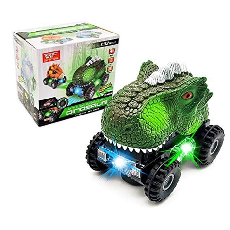 Motorised Green T Rex Dinosaur Monster Truck With Light And Sound