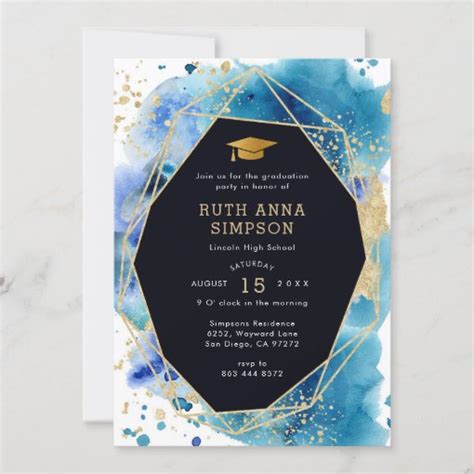 Luxury Gold Frame Personalized Photo Graduation Invitation | Zazzle