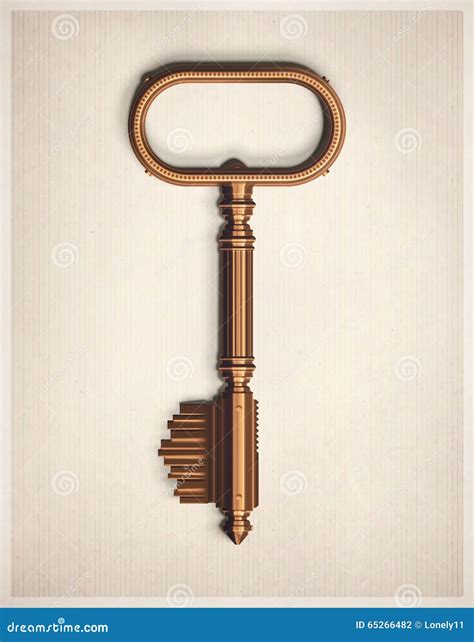 Retro Key Stock Vector Illustration Of Gold Metallic 65266482