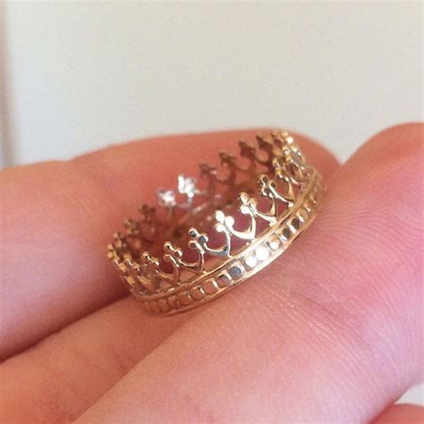 Gold Crown Ring Etsy