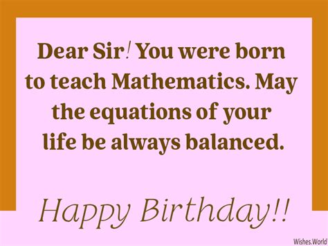 Maths Teacher Birthday Wishes - For Sir, Mam | Funny too