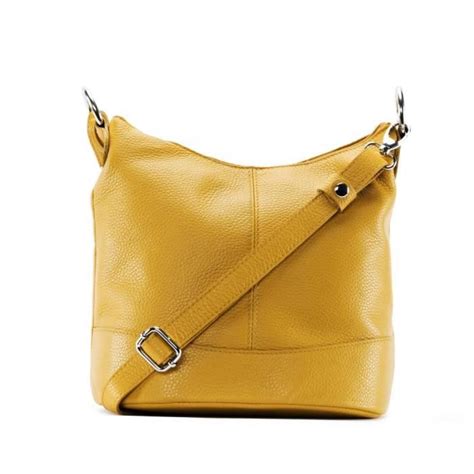 Sac bandoulière en cuir OH MY BAG modèle Jaune Femme L 23 x H